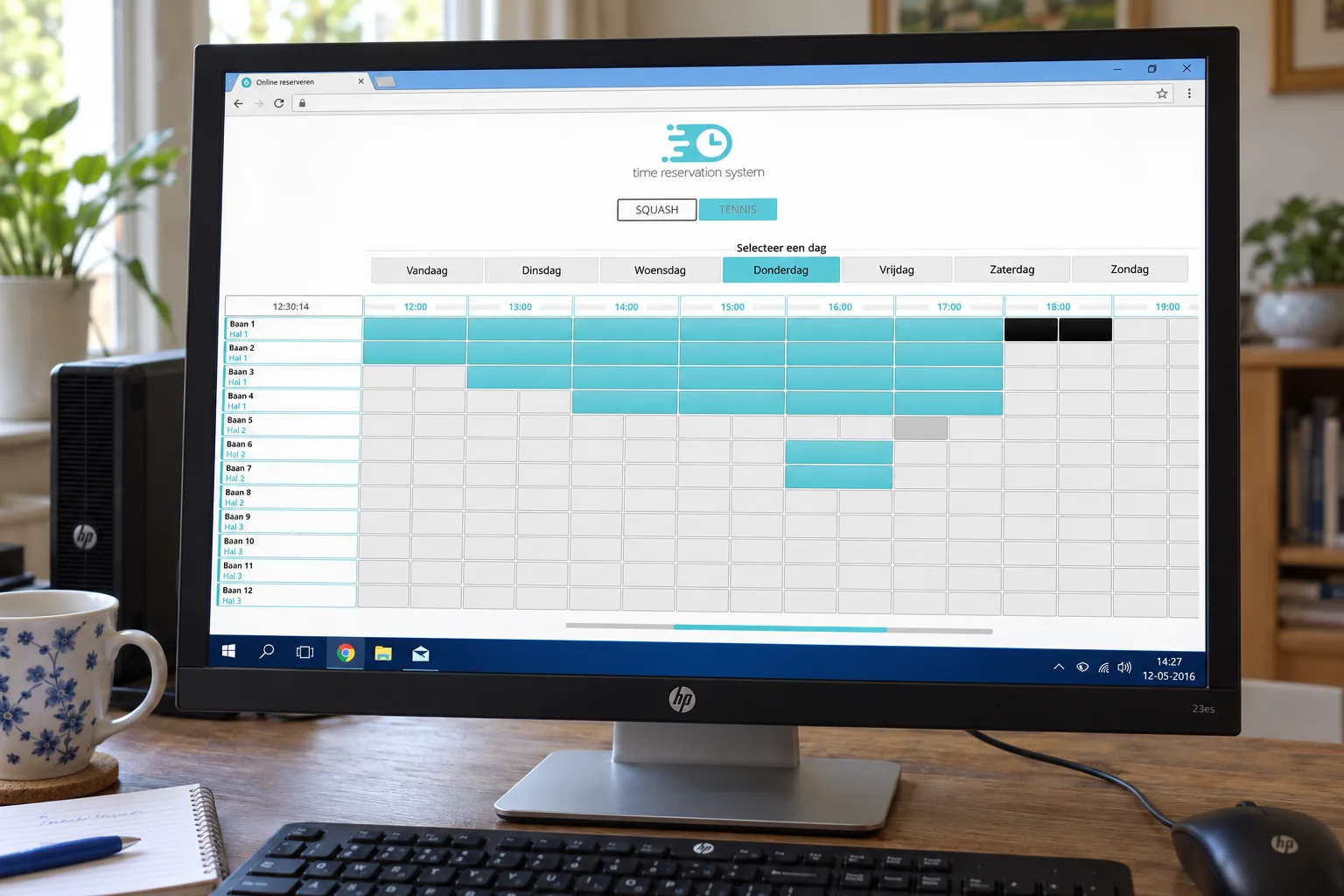 The renewed Time Reservation System page for online booking, May 2016